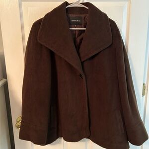 Lafayette 148 New York Dark Brown Wool Blend Coat